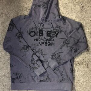 Obey Gray Floral Hoodie
